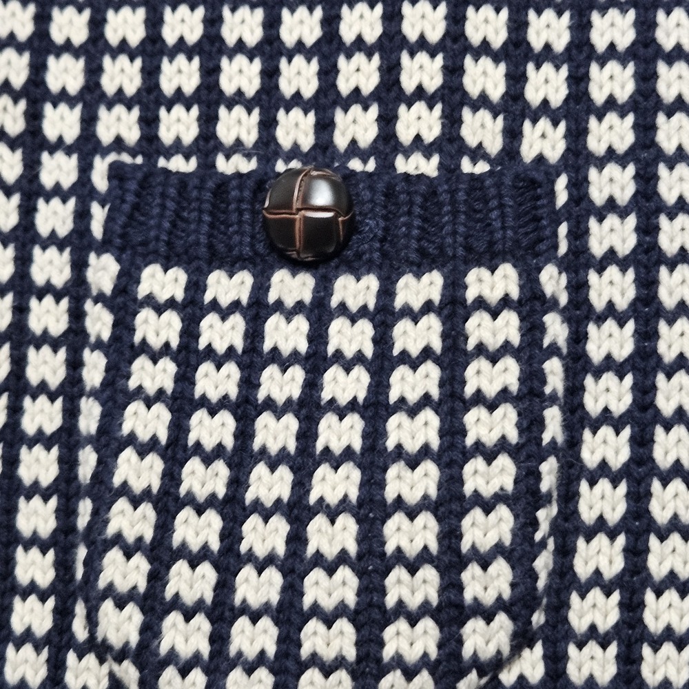 Francis Valentine Blue Natural Archie Cardigan Knit Sweater‎ XL Wool Cashmere - Picture 6 of 16